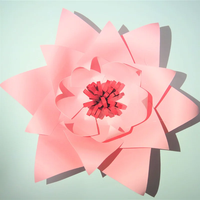 2018 Pink Giant Paper Flowers Backdrop 4PCS + Leaves 4PCS For Wedding & Event Baby Nursery Windows Display Decorative Flower