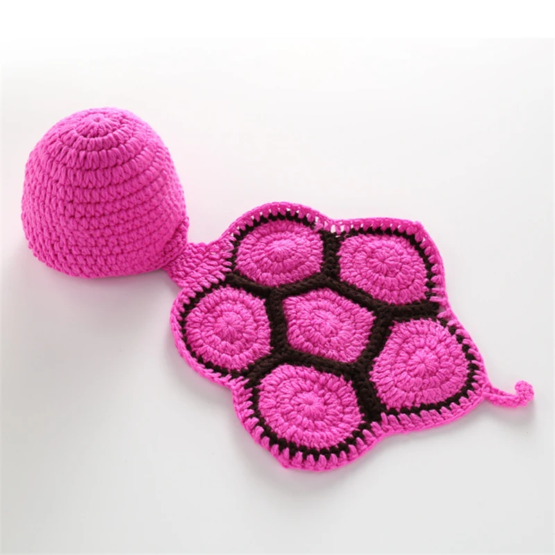 Turtle Shell Baby Hat with Cape Set Newborn Bebe Photography Prop Costumes Infant Crochet Tortoise Pictures Clothing Accessories