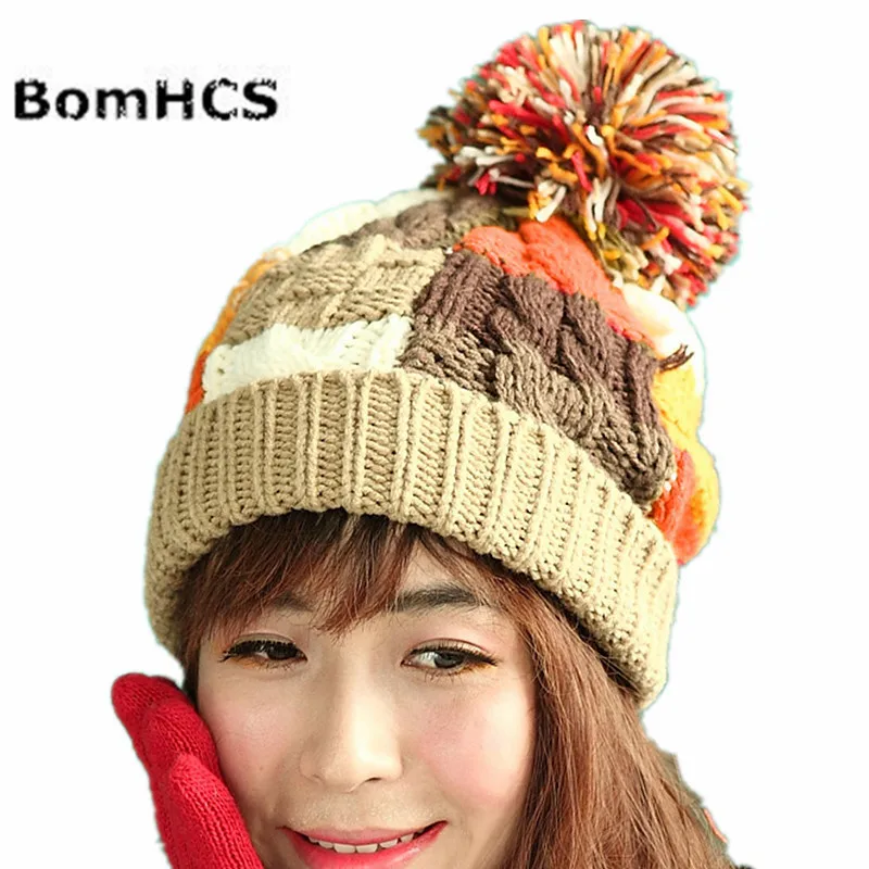 BomHCS Trendy Warm Chunky Soft Stretch Cable Knit Slouchy Beanie Hat Cap
