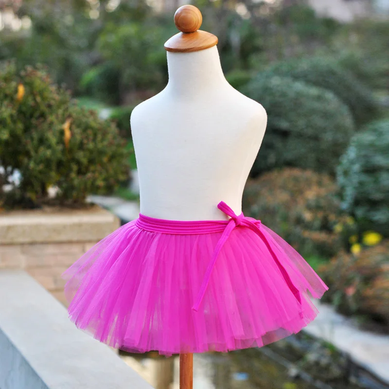 Girl Ballet Dancing Costumes Exercise Fluffy Skirt Kids Tutu Ballet Leotard Skirt Short Apron Chiffon Dancewear For Children