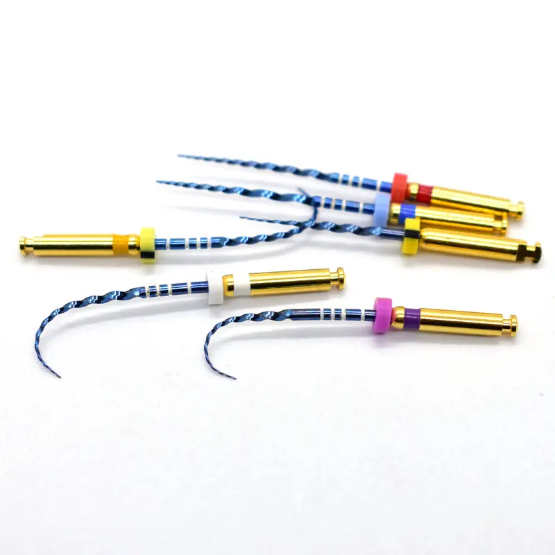 1 set (6 pieces) Dental Endo Rotary Files Superfiles Blue for Root Canal Files Preparation Engine Use Niti