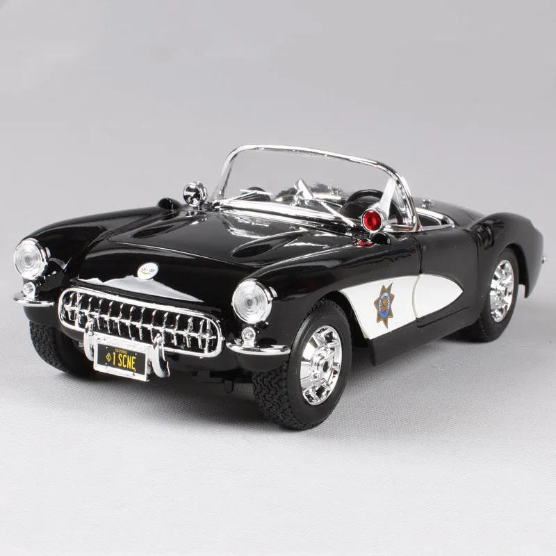 Simulation 1:18 1957 Chevrolet Corvette Metal Alloy Model Car,Collection&Gift Hood Classic Car Model Decoration,Free Shipping