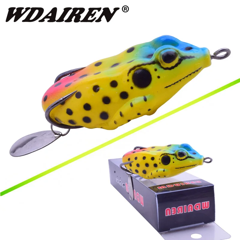 

1Pcs Soft Frog Lure Rotate Metallic sequins Silicone Bait 6cm 11g Crankbaits Fishing Lures Wobblers Artificial Boxed Bait with