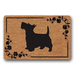 Entrance Floor Mat Funny Doormat Scottish Terrier Dog Door mat Decorative Indoor Outdoor Doormat Non-Woven Fabric