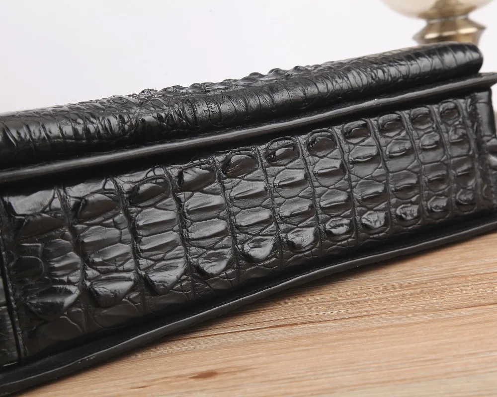 Double zippers 100% genuine real crocodile head skin leather men business briefcase bag laptop bag official men bag free ship