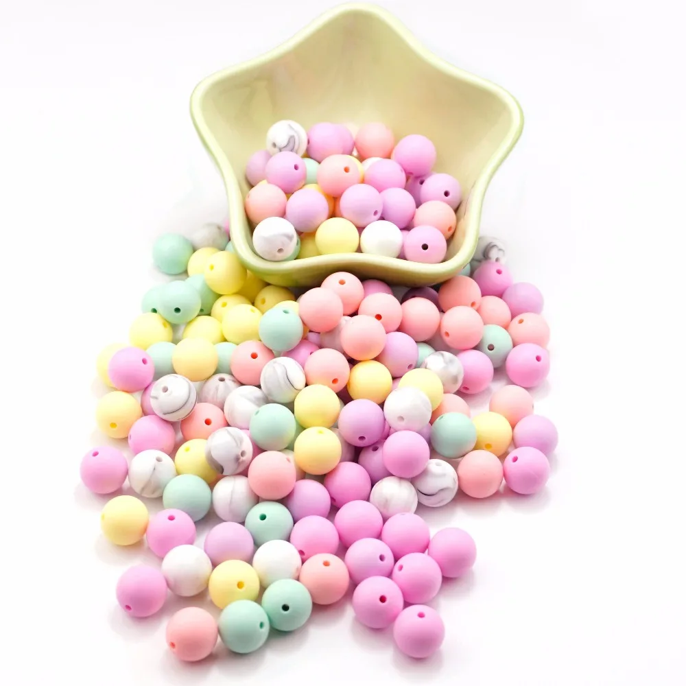 Sutoyuen Silicone Beads Green Candy Color Teething Bead 120pc Chew Accessories DIY Nursing Necklace Bracelet Beads Baby Teether