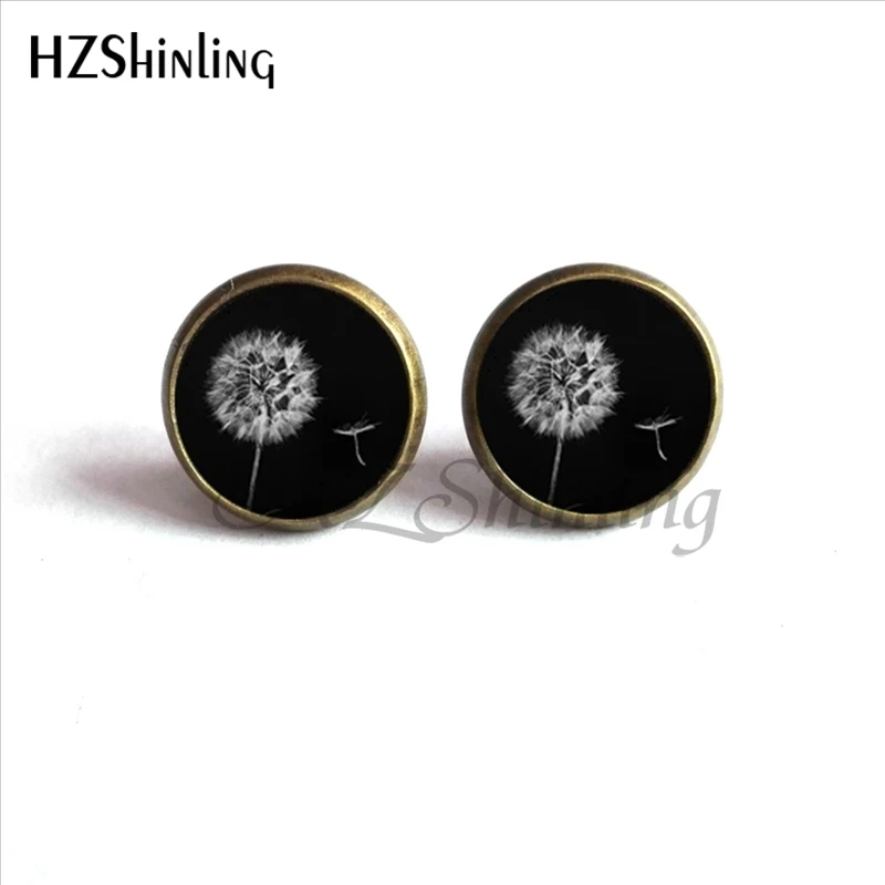 ED-0030 New Arrival Dandelion Earrings Handmade Round Glass Dome Dandelion Seed Stud Earrings Wholesale HZ4