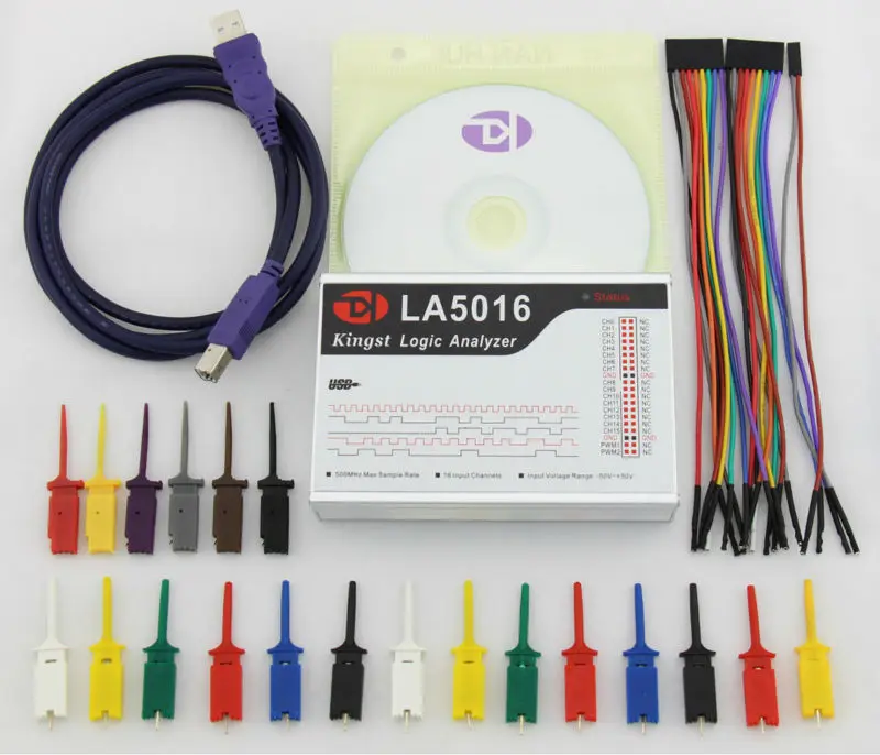 Kingst LA5016 USB Logic Analyzer 500M max sample rate,16Channels,10B samples, MCU,ARM,FPGA debug tool, Lots  3   Per  piece