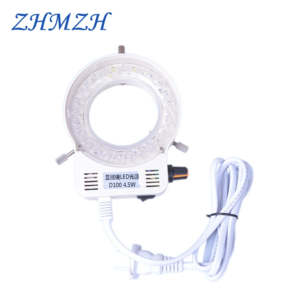 D100 Microscope LED Light Source Brightness Adjustable 56 LEDs Ring Lamp Dimmable 110V 220V Diameter 63mm Free shipping