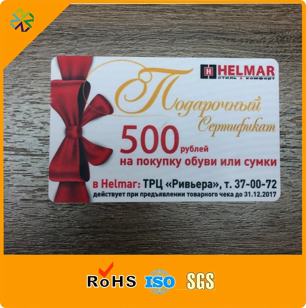 

1000pcs 85.5*54*0.76mm factory custom business plastic gift card CMYK printing pvc gift membership card