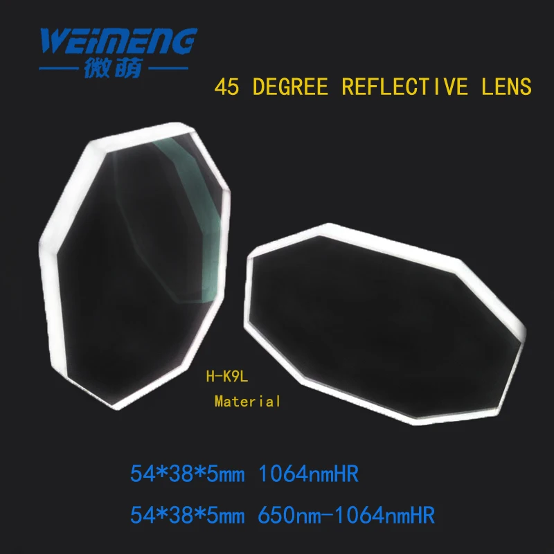 Weimeng Raytools 45 תואר לייזר השתקפות מראה 54*38*5mm H-K9L מתומן צורת לcuting ריתוך חריטה מכונה