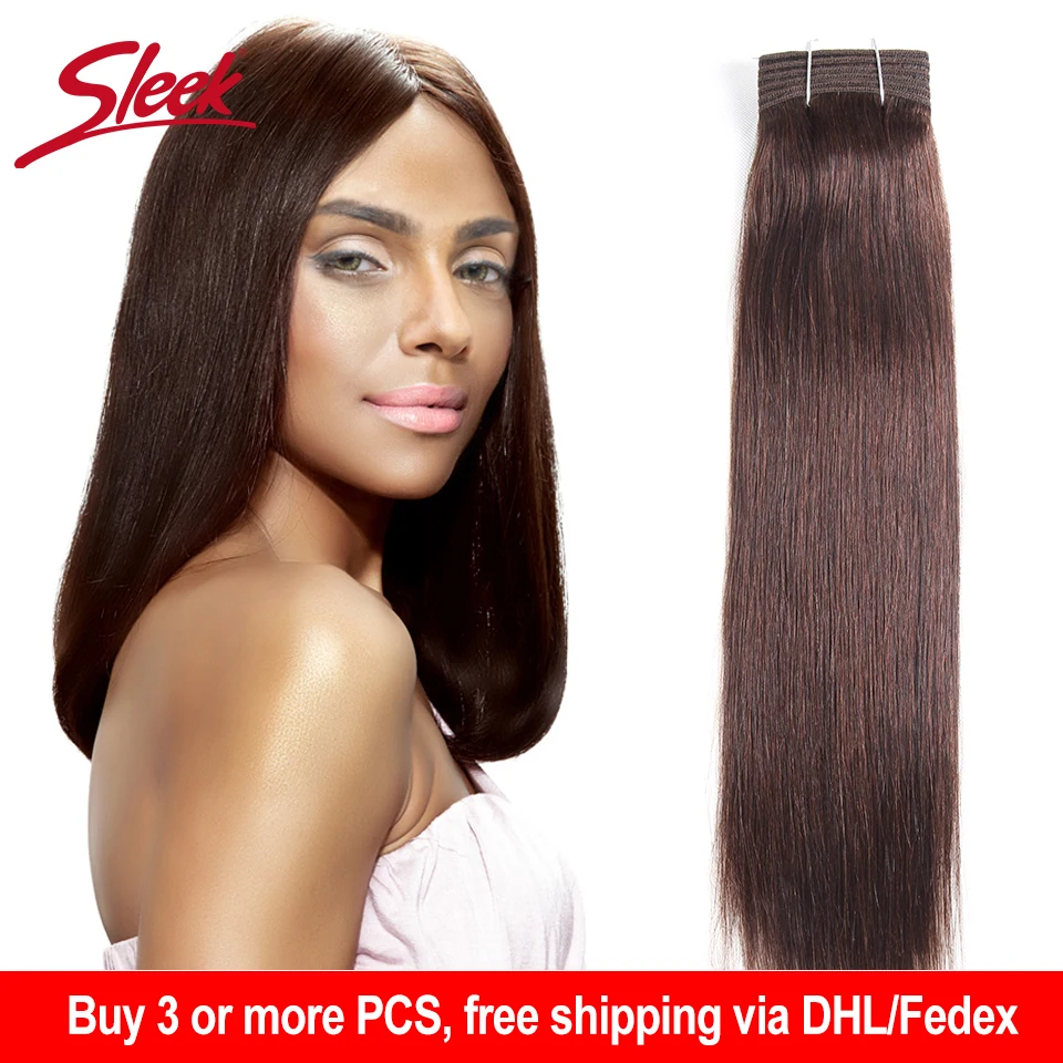 Sleek Double Drawn Brazilian Yaki Straight Human Hair Weave Bundles Remy Pure Color 1/1B/2/4/6/8 Hair Bundle Extensions