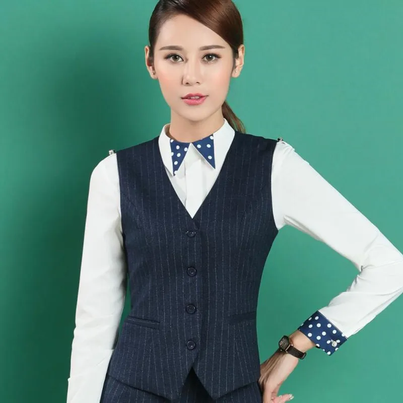 Naviu High Quality Women Stripe Vest New Arrives Autumn Clothes For Office Ladies Fashion Tops Work Wear