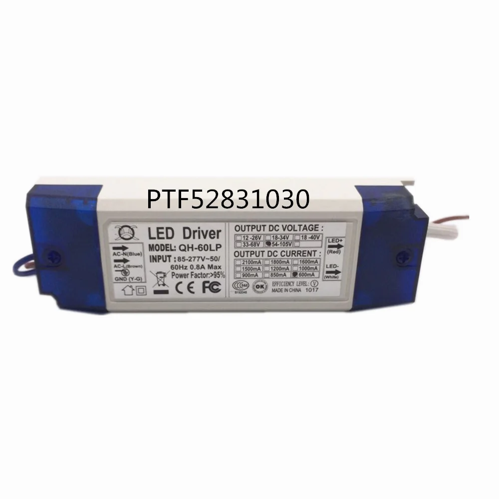 2pcs 40W 50W 60W LED Driver 18-30x3W 600mA DC54-105V High Power LED Powr Supply For Floodlight