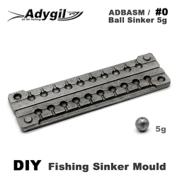 Adygil DIY Fishing Ball Sinker mold ADBASM/#0 Ball Sinker 5g 10 cavità