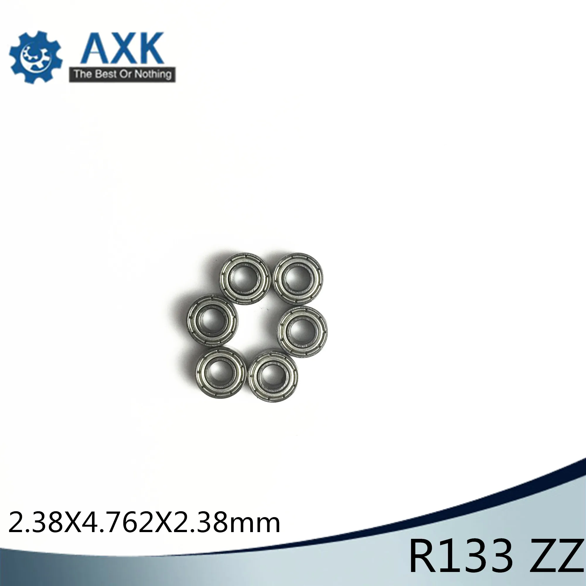 R133zz Bearing ABEC-1 (100 PCS) 2.38*4.762*2.38 mm Deep Groove R133zz Ball Bearings  3/32