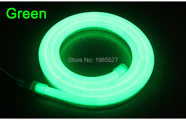 

AC 110V 220V Single Color Green LED Neon Flexible Strip Light,80LEDs/m, Waterproof IP68