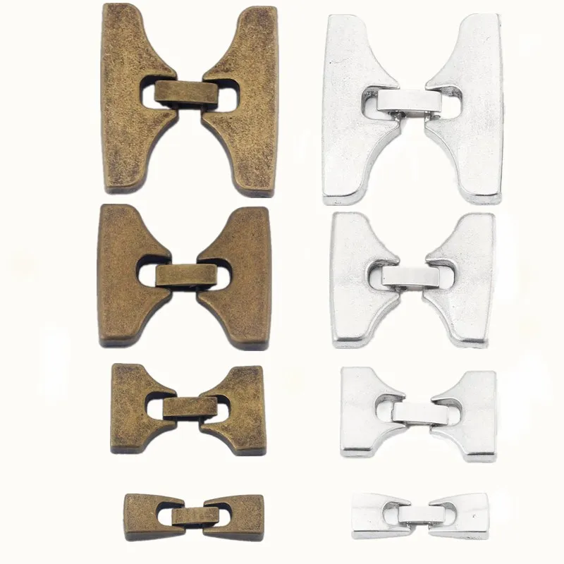 2Sets Flat Snap Clasp connector For Flat Leather diy Bracelet necklace jewelry Making Findings accessories