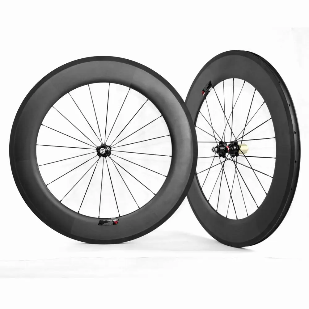 Handcraft Made Tech EN Standard Road Wheels Triathlon UD 3K Carbon Wheelset 700c 25mm Wide U Profile 88 Racing Training Tubular