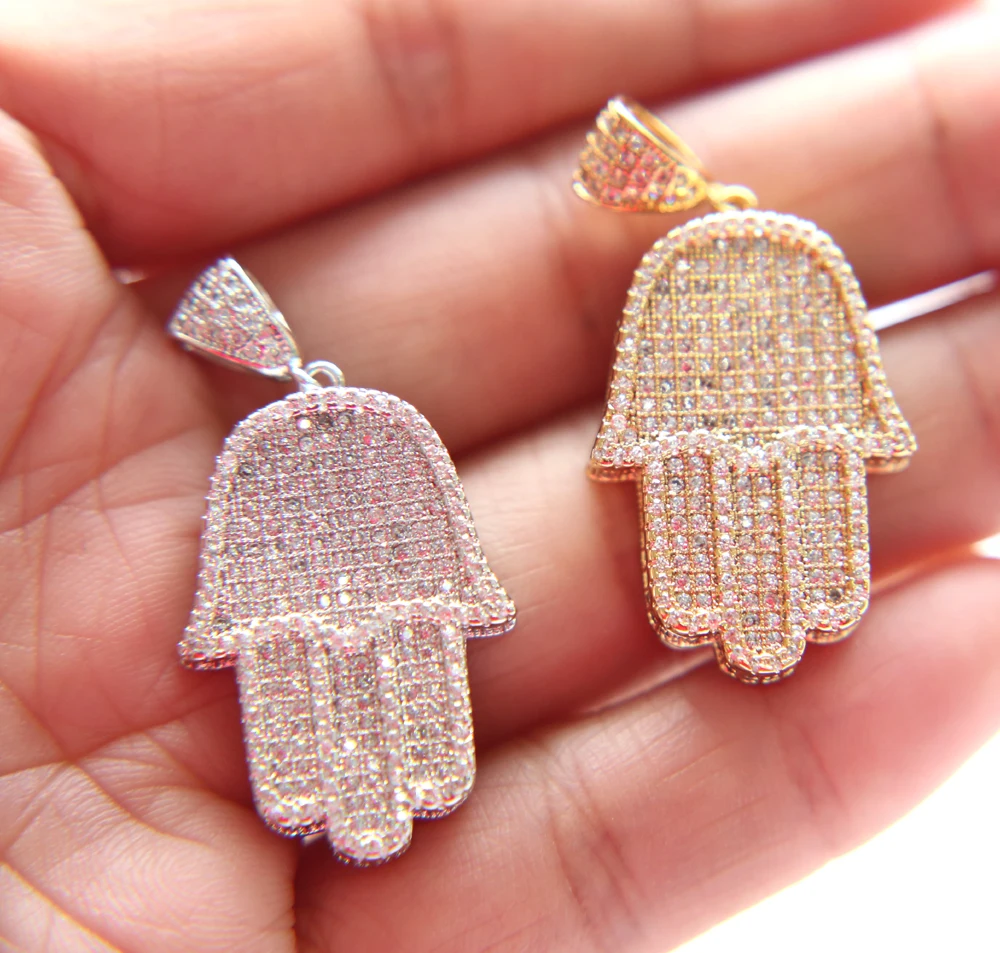 free chain micro pave cz hip hop  bling Men Jewelry New Fashion hand Gold Color Jewelry Men Necklace Copper