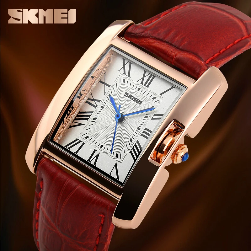 SKMEI Brand Elegant Retro Watches Women Fashion Luxury Quartz Watch Clock Woman Female Casual Leather Strap Women\'s Wristwatches