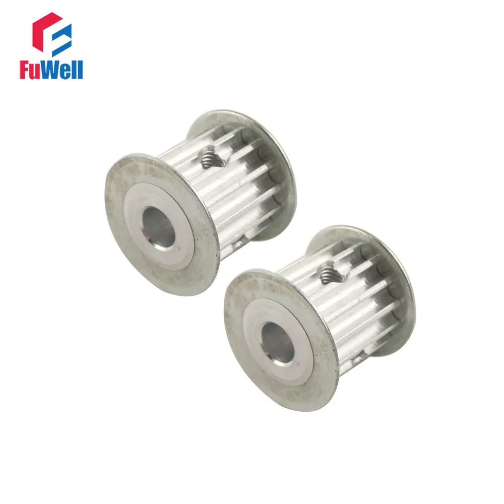 2pcs HTD 5M 15T Timing Pulley 5/6/6.35/8/10/12mm Inner Bore 16mm Belt Width 5mm Teeth Pitch Aluminum Alloy Timing Belt Pulleys