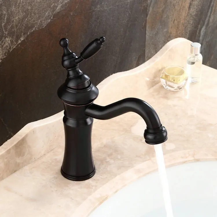 

Free shipping black ORB clour single hole brass Bathroom Sink Faucet mixer tap New