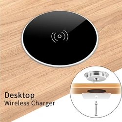 Universal 15W Qi Wireless Charger for Samsung S21 S20 IPhone 11 13 12 Pro X Max Furniture Office Table Desk Mounted Charging Pad
