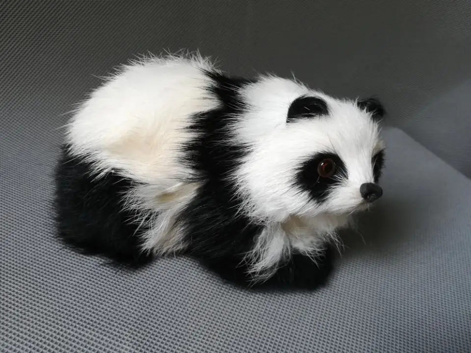 simulation panda hard model small 13x9cm polyethylene&furs lovely panda,home decoration gift s1009