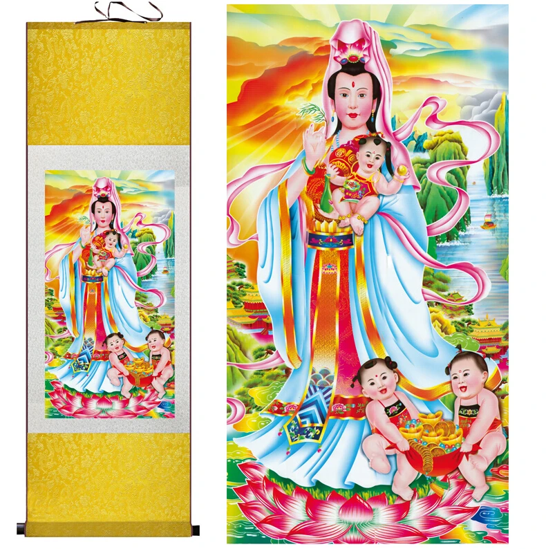 Traditional Guanyin  painting  art Portrait painting Home Office Decoration traditional Songzi Guanyin  painting