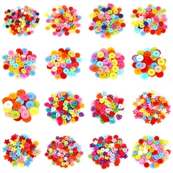 Mixed Color Mix Shape Small Plastic Buttons Round Flower Ladybird Butterfly Cartoon Button DIY Craft Sewing Garment Accessories