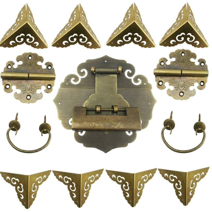 

The whole package copper hardware for wooden wine box Large