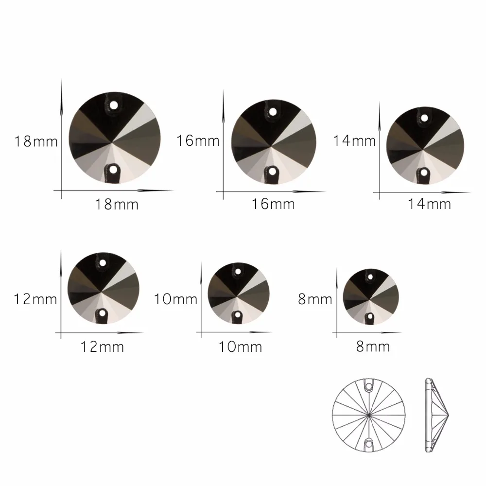 YANRUO 3200 Jet Hematite Glass Sewing Rhinestones Sew On Stones Dress Flatback HEM Rhinestones For Jewelry