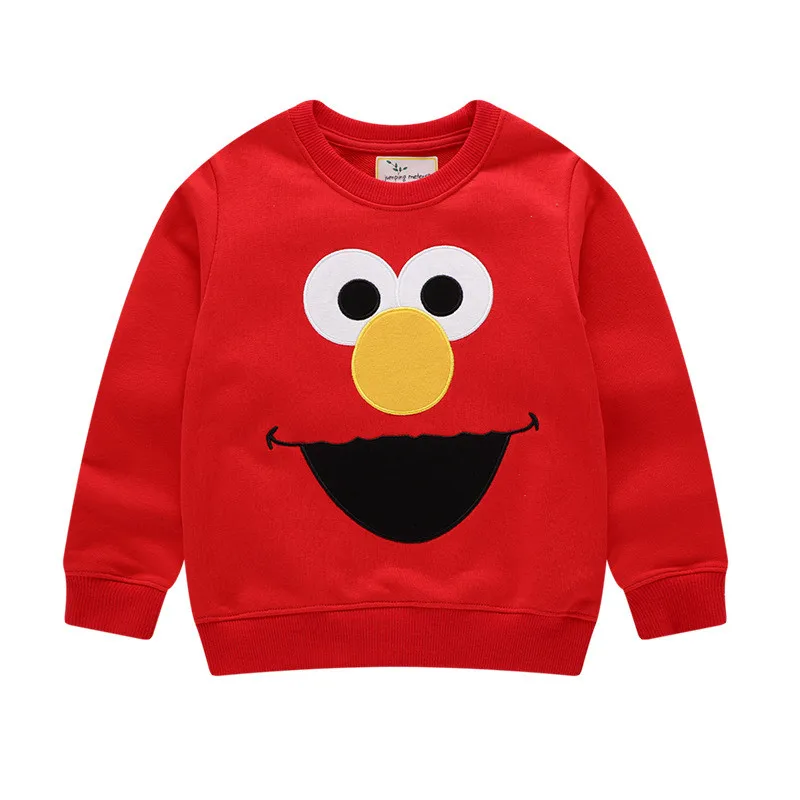 Jumping Meters-Sweat à capuche à manches longues pour garçons et filles, Elmo PVD, Chemises de dessin animé, Vêtements de mode, Bébé, Automne,