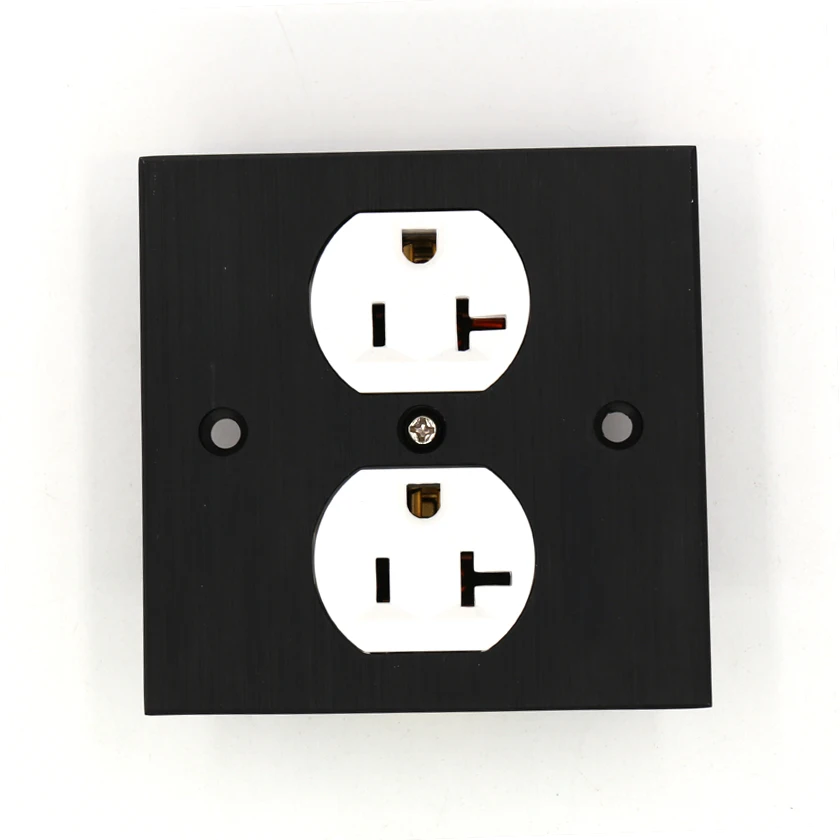 

HIFI US AC power Receptacles wall outlet audio grade copper socket Duplex Plate 86mm*86mm white