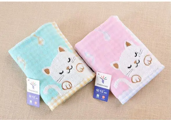 

10 pcs/ lot! Explosion models factory direct cotton bath towel cartoon cat Musical notes jacquard towel