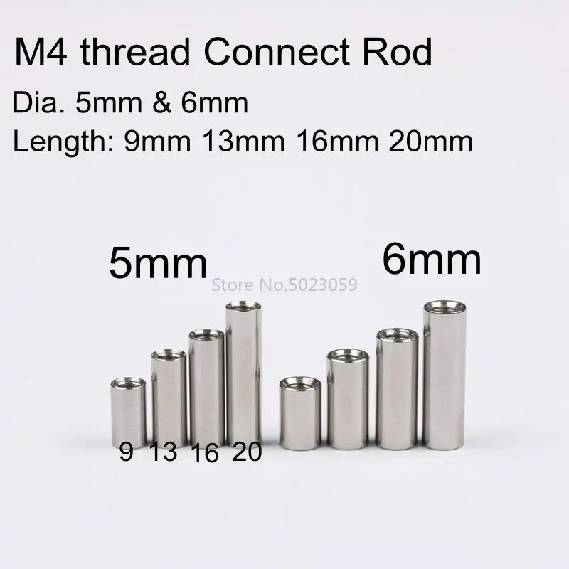 20pcs lot M4 screw connect rod knife Handle screw Cylindrical Nuts Connecting pipe rivet M4 Thread