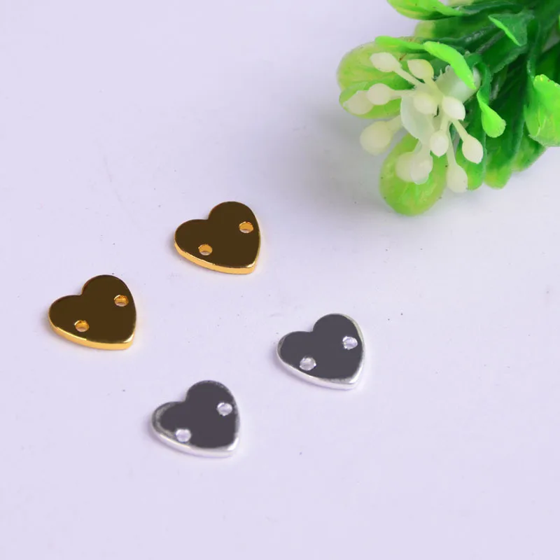 

50pcs/lot gold Color Heart shape Charm Pendants 8.45x8.34mm For Necklaces Bracelets Jewelry Making Free shipping