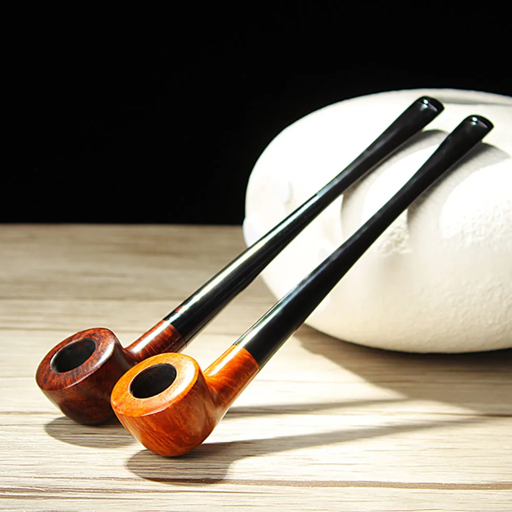 RU-NewBee 10 Smoking Tools Handmade Briar Wood Polo Smoking Pipe Small Long Stem StraightTobacco Pipe for Reading Factory modern