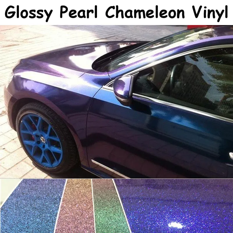 

Pearl Gloss Chameleon Vinyl Wrap Film With Air Bubble Free Shiny Flip Flop Car Wrap Sticker Size:1.52*20M/Roll