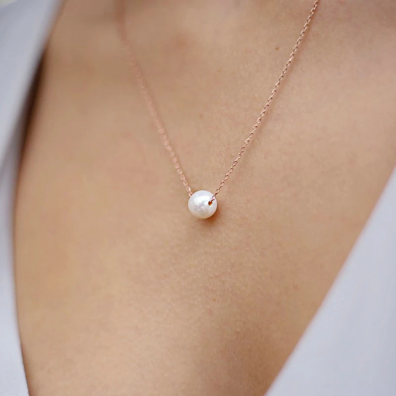 ZHOUYANG Imitation Pearl Chain Pendant Necklace for Women Fashion Jewelry Rose Gold Color 2024