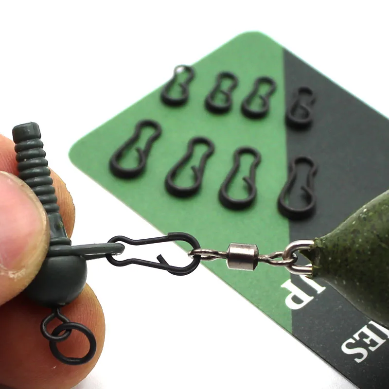 

30Pcs Fishing Quick Change Clips Carp Fishing Line Swivels Connectors Accessories Fishing Link Swivel Hair Rig Clips Tackle Tool