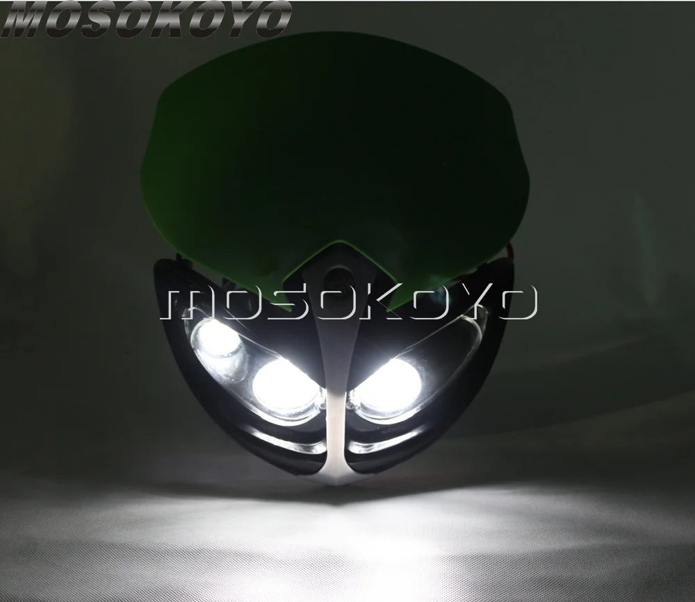 Universal Dirt Bike Motocross Headlight Supermoto Headlamp Headlight Fairing For Honda Suzuki Kawasaki Yamaha CBR FZ1 FZ8