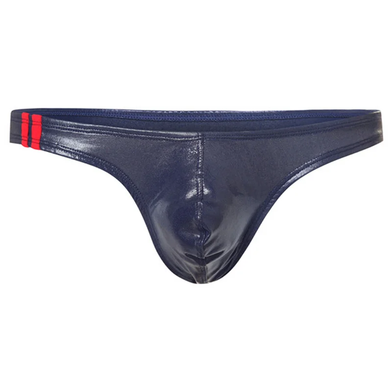 1pcs Men Underwear Leather Men Briefs Bikini G-string Thong Sexy Underwear Men Erotic Penis Mens Thongs String Homme jockstrap