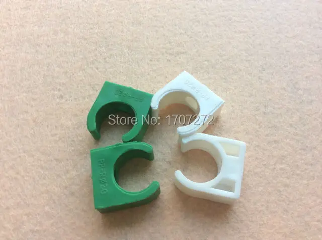 free shipping 200pcs 25mm Plastic PPR Single U Clamp Holder Hot Cold Water Pipe Tube