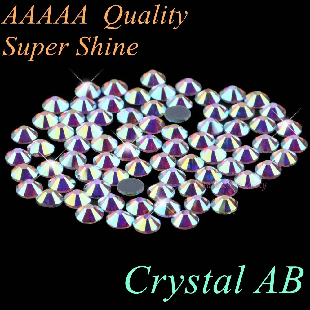 Top Quality! Hot Fix Rhinestones Crystal AB SS4 SS6 SS10 SS12 SS16 SS20 SS30 SS40 SS50 Loose Strass Diamond Hotfix