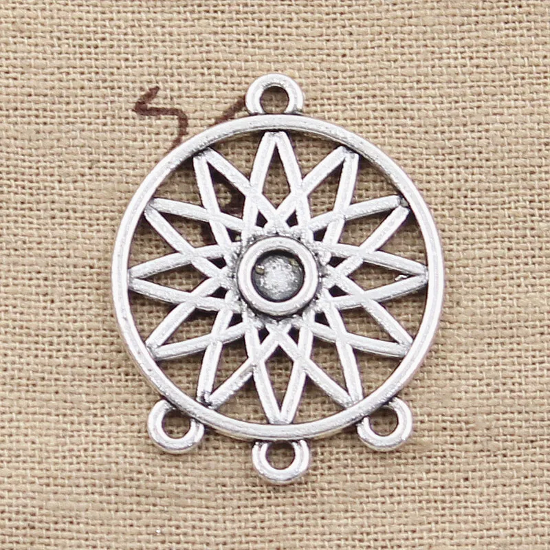 6pcs Charms Native Dream Catcher Chandelier Connector 33x27mm Antique Tibetan Pendant Finding DIY Vintage Choker Pendant