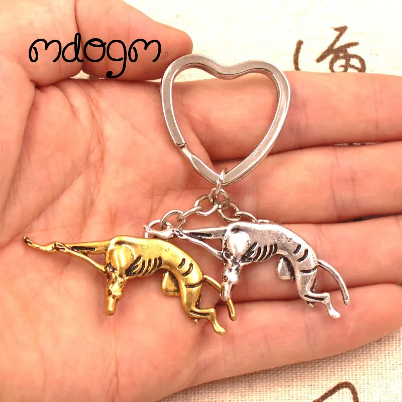 New Cute Greyhound Dog Animal Retro Purse Handbag Metal Pendant Keychain For Bag Car Women Men Key Ring Love Jewelry K139