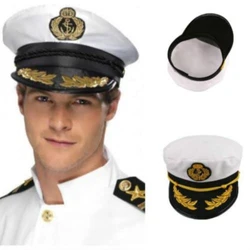 Decorative White Hat Adult Unisex Event Party Fancy Dress Supplies Skipper Sailors Navy Captain Military Cap