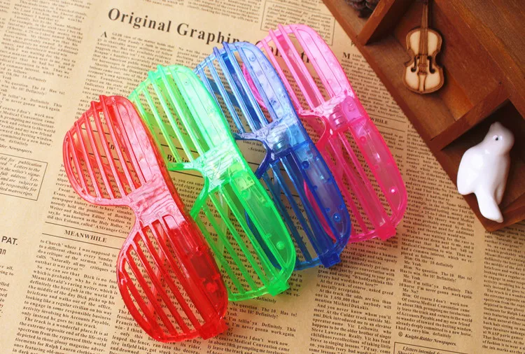 Light-Up Toys Louver window flashing glasses led flashing glasses led glasses masquerade masks props Party Supplies 48pcs/lot